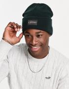 Hollister Label Logo Rib Knit Beanie In Black