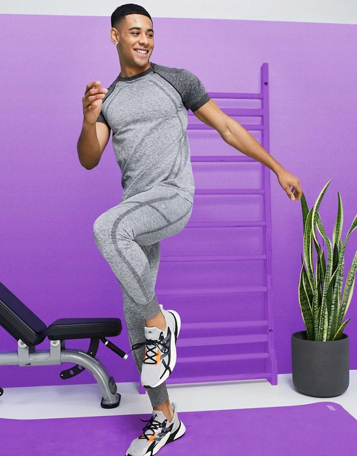 Asos 4505 Training Tights With Seamless Jacquard-grey