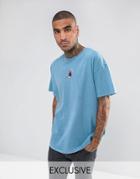 Reclaimed Vintage Inspired Oversized T-shirt With Skater Embroidery - Blue