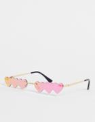 Public Desire Multi Heart Sunglasses Ombre Neon Pink