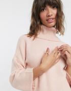 Vila Rollneck Sweater In Pink