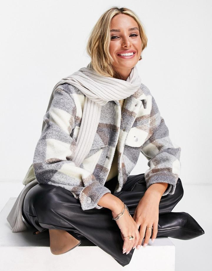 French Connection Rib Knit Scarf In Stone-neutral