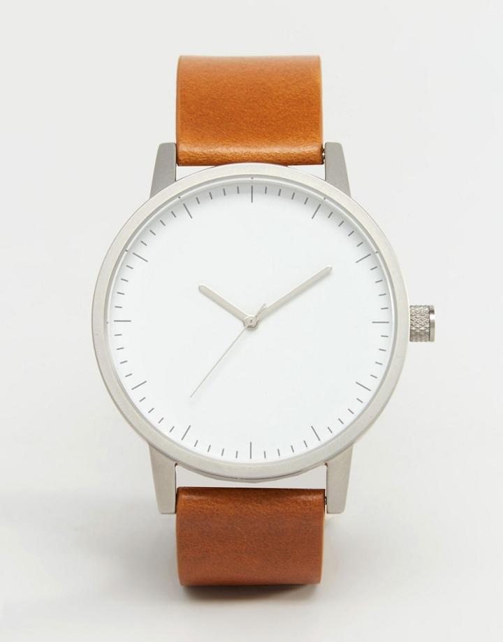 Swco Kent Leather Watch In Tan - Tan