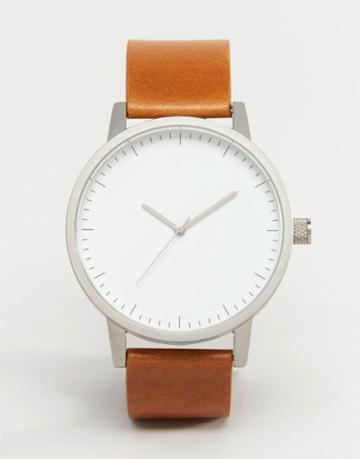 Swco Kent Leather Watch In Tan - Tan