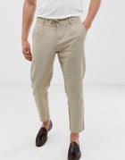 Only & Sons Slim Fit Linen Mix Pants In Beige