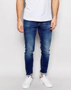 New Look Skinny Jeans In Mid Wash Blue - Blue