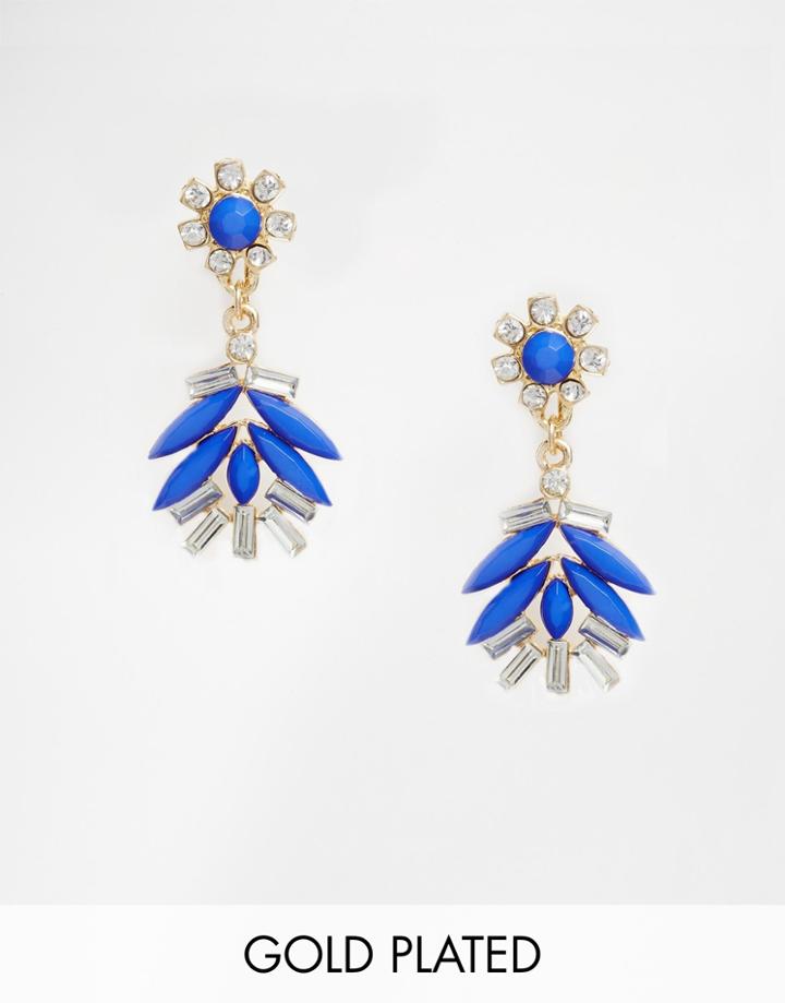 Neve & Eve Statement Drop Earrings - Blue