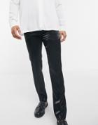 Twisted Tailor Suit Pants In High Shine Black