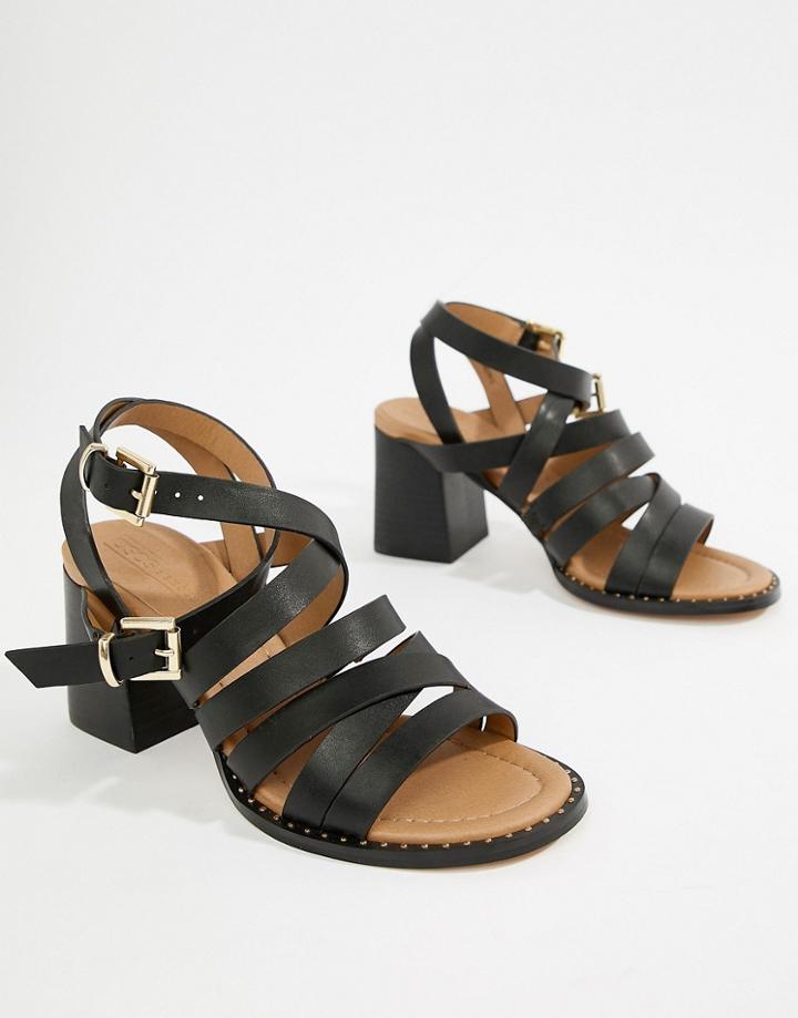 Asos Design Terri Strappy Heeled Sandals - Black