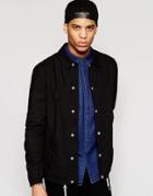 Pull & Bear Coach Jacket In Black With Poppers - Black