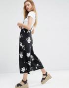 Asos Floral Culottes With Straps - Multi