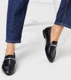 Asos Design Wide Fit Mariot Leather Chain Loafers In Black