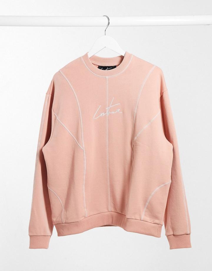 The Couture Club Oversized Paneled Sweat Top In Pink
