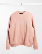 The Couture Club Oversized Paneled Sweat Top In Pink