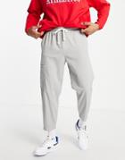 Bershka Loose Fit Cargo Pants In Dark Gray-grey