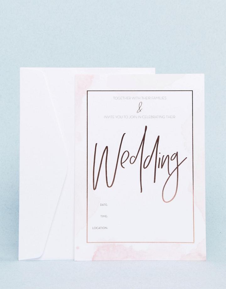 Typo Water Color Wedding Invitations 10pk - Multi