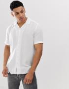 Only & Sons Revere Collar Short Sleeve Shirt In White - White