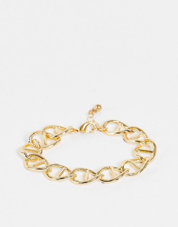 Designb London Chunky Anklet In Gold