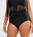 Monif C Black High Waist Bikini Bottom - Black
