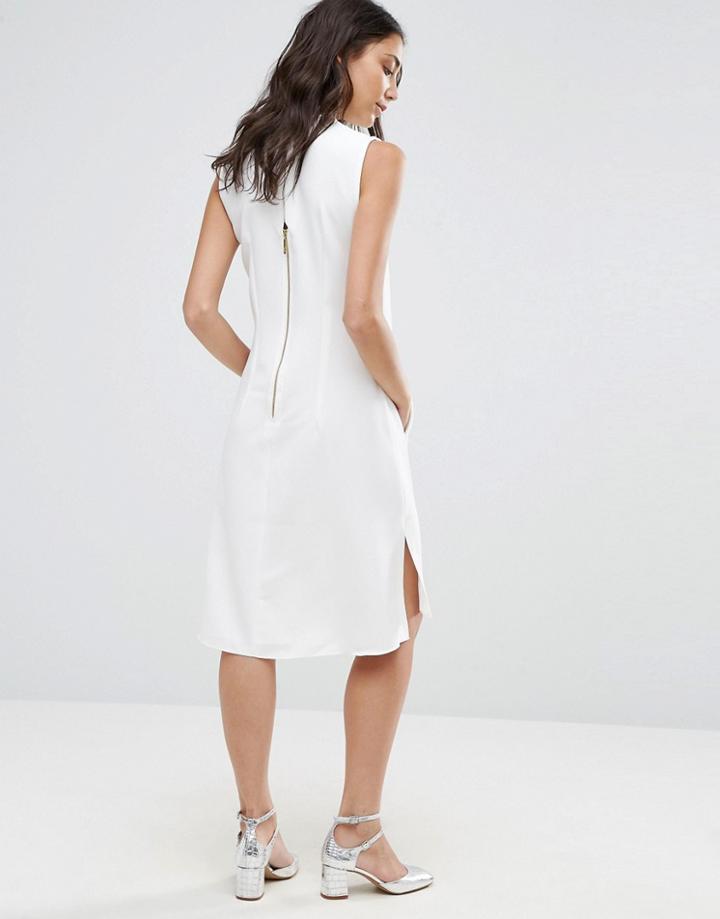 Closet Sleeveless Collared Tunic - White