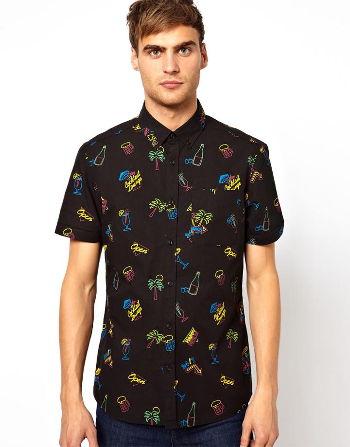 River Island Shirt With Cocktail Print