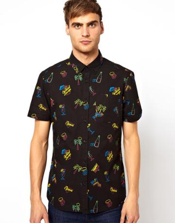 River Island Shirt With Cocktail Print