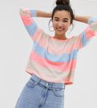 New Look Top With Neon Stripes In Multi