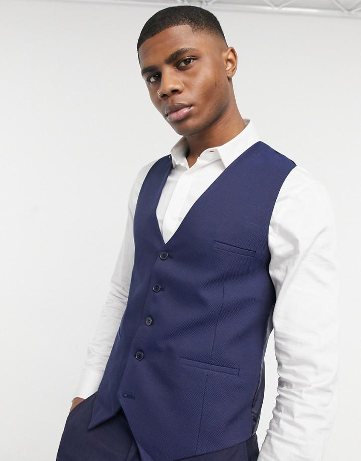 Bolongaro Trevor Plain Super Skinny Vest In Navy