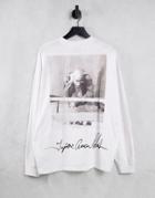 Asos Design Oversized Long Sleeve T-shirt With Tupac Prints In Gray