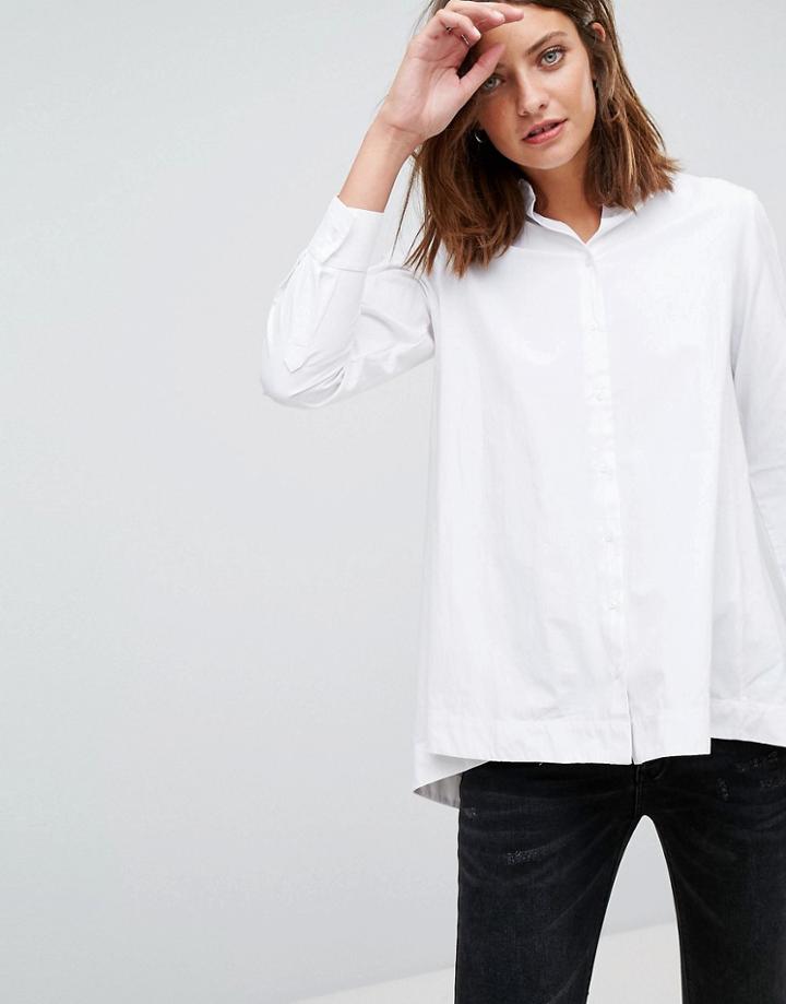 Stradivarius Poplin Trapeze Shirt - White