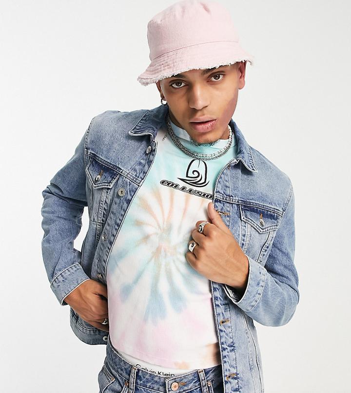 Collusion Shrunken Denim Jacket In Light Blue