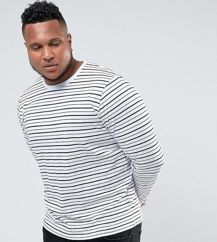 Bellfield Plus Long Sleeve T-shirt In Stripe