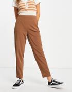 Object Cecilie Cropped Tailored Pants In Brown