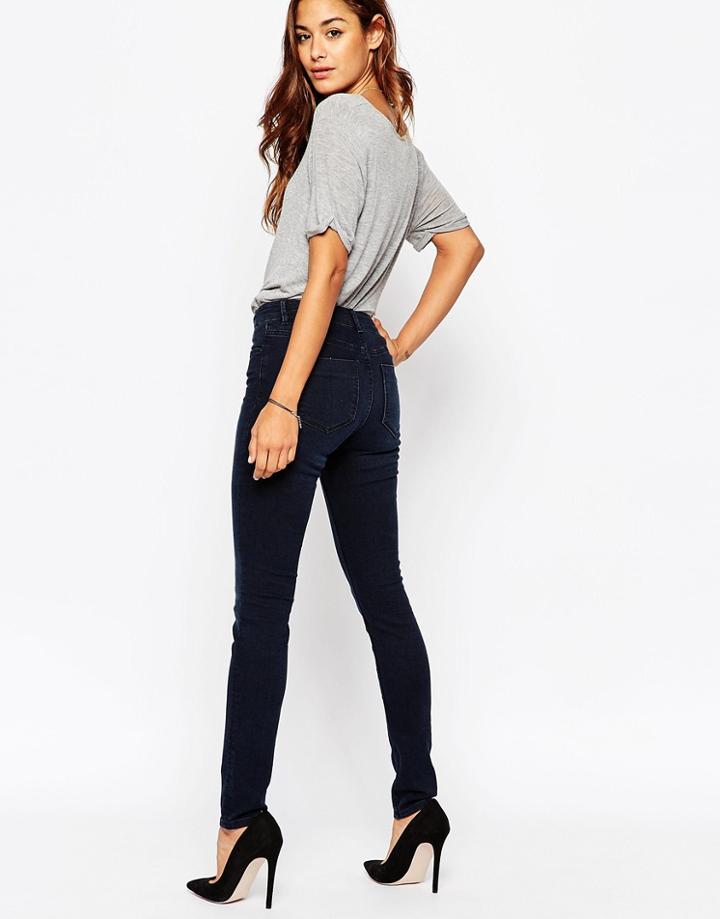 Asos Lisbon Midrise Skinny Jeans In Tamsin Mid Blue Wash - Mid Stonewash