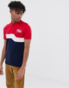 Jack & Jones Core Color Block Polo Shirt In Slim Fit - Navy