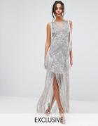 A Star Is Born Maxi Dress With Placement Embellishment And Tassel Deta