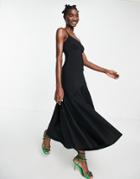 Topshop Cami Fishtail Maxi Dress In Black