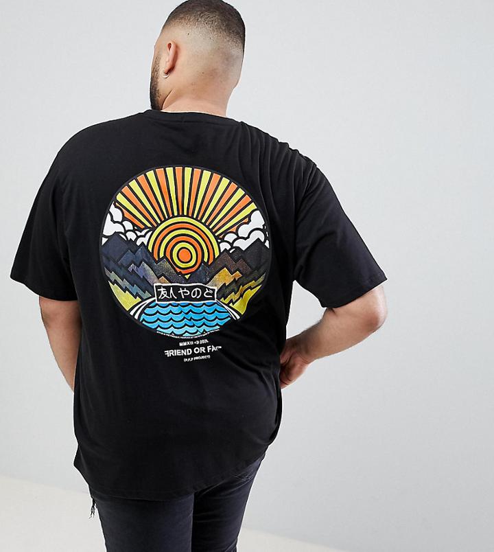 Friend Or Faux Plus Wakayama Back Print T-shirt - Black