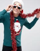 Jack & Jones Holidays Sweatshirt With Print - Green
