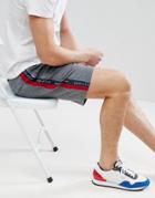 Tommy Hilfiger Sports Capsule Sweat Shorts Icon Stripe Waistband And Logo Taping In Gray Marl - Gray