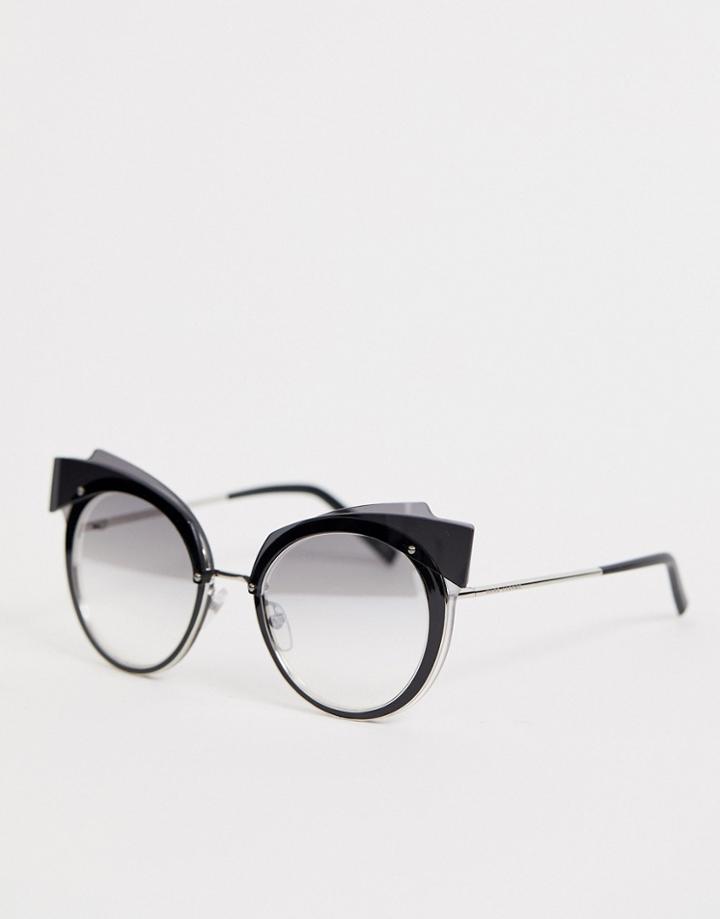 Marc Jacobs Cat Eye Sunglasses In Black And Silver