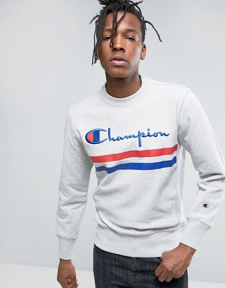 Champion Sweatshirt With Large Logo - Gray