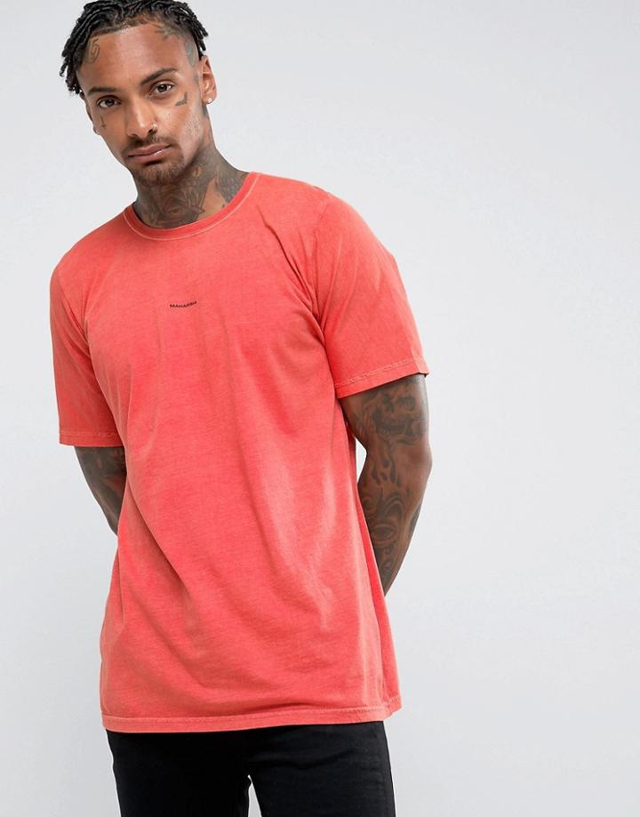 Maharishi T-shirt In Garment Dye - Orange