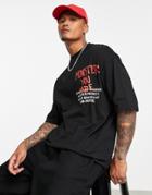 Asos Design Oversized T-shirt With Burna Boy Print In Black-grey