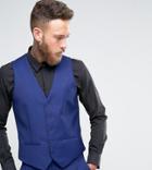 Farah Skinny Vest In Blue - Green