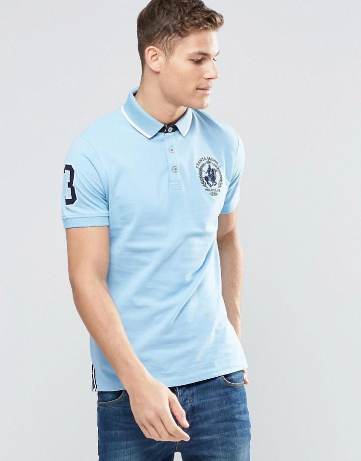 Santa Monica Polo Club Pony Polo Shirt - Blue