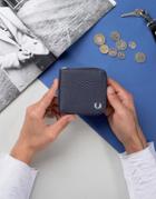 Fred Perry Scotch Grain Zip Around Wallet In Navy - Navy