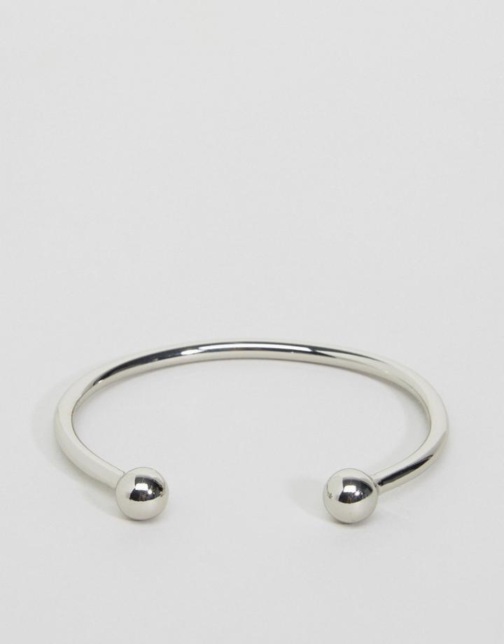 Icon Brand Premium Barbell Cuff Bracelet In Silver - Silver