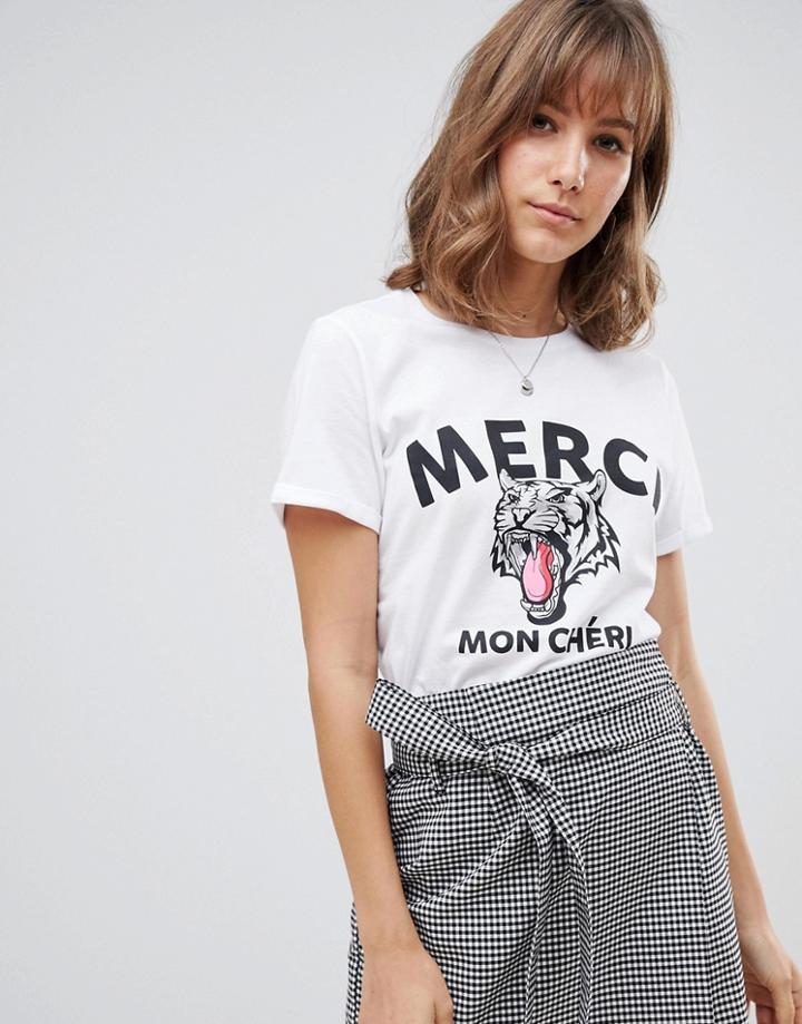 Vero Moda Tiger Print T-shirt - White