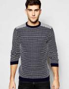 Asos Sweater With Contrast Back - Navy